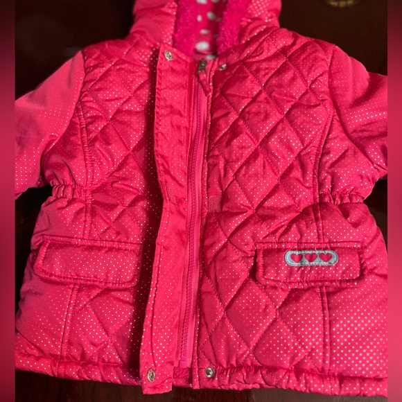 3T kids puffer pink jacket coat Pink Platinum rain snow play - Picture 2 of 9